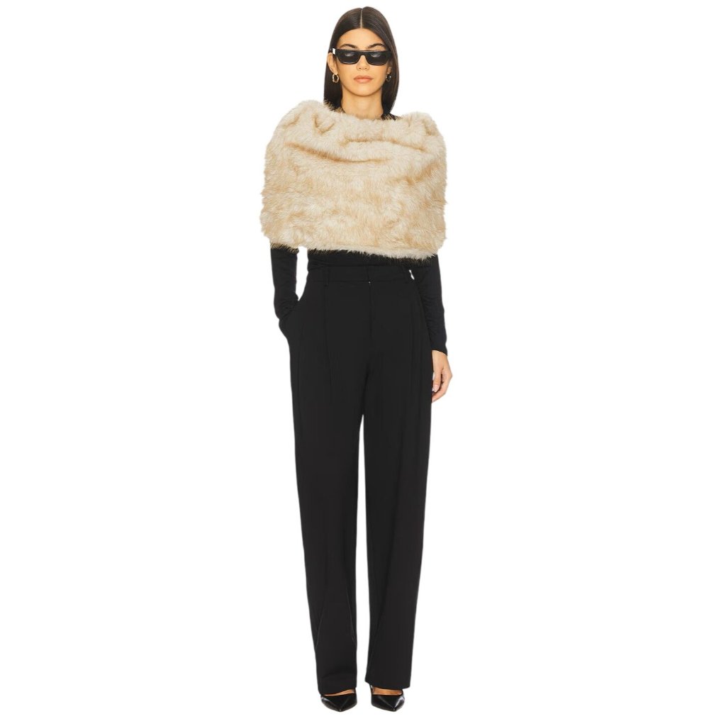 Nonchalant Label Pascale Faux Fur Shawl In Ivory Large New Womens Coat Jacket